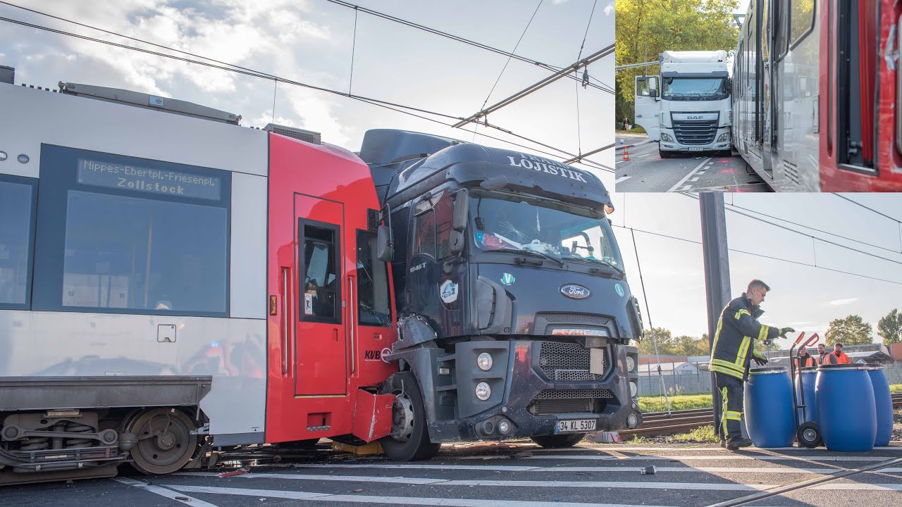 26.10.2022 - Zwei Unfälle zwischen Straßenbahnen und Sattelzügen in Köln
