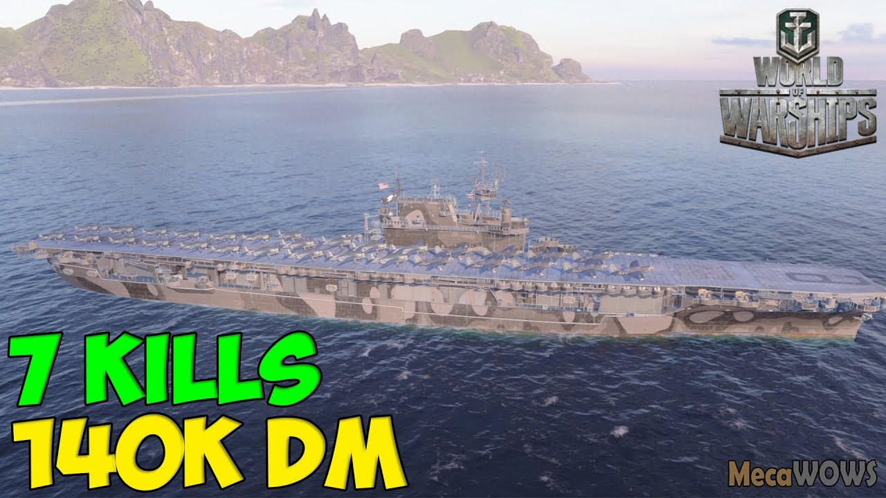 World of WarShips | Enterprise | 7 KILLS | 140K Damage - Replay Gameplay 4K 60 fps