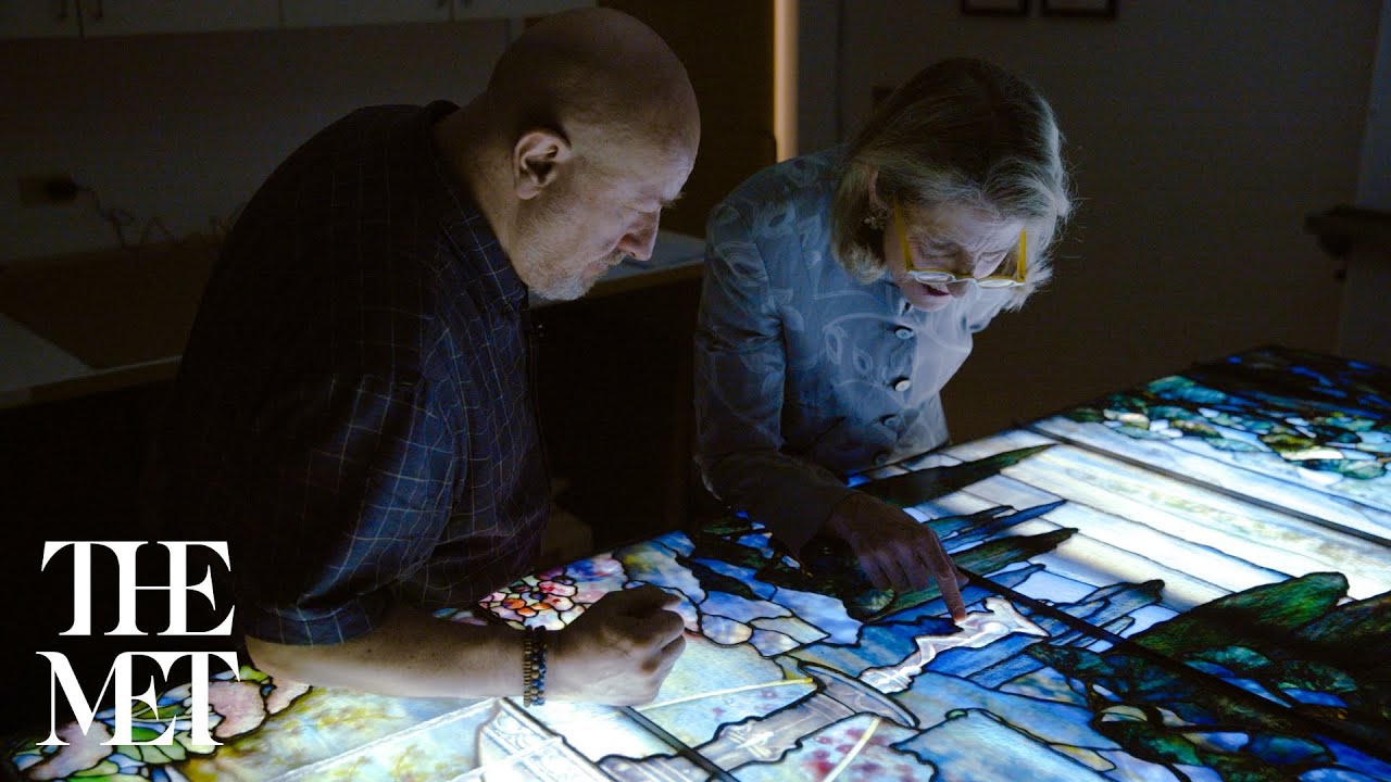 Новое место для витража Тиффани «Садовый пейзаж».