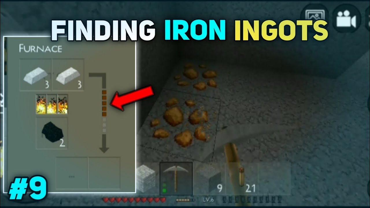 How to make iron ingots || in mini block craft survival (Android, iOS)