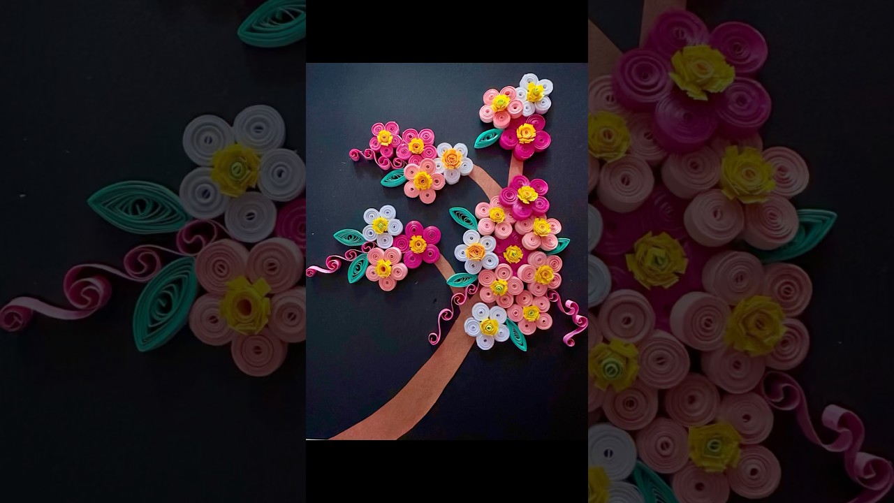 🌸 Easy Paper Quilling Flowers | Easy DIY Craft Idea  Paper Quilling Cherry Blossom Tree - Shorts |