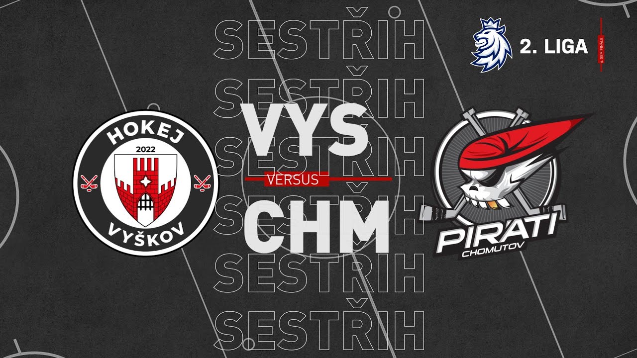 SESTŘIH 4. semifinále 2. ligy: Hokej Vyškov vs Piráti Chomutov 2:3 po prodloužení