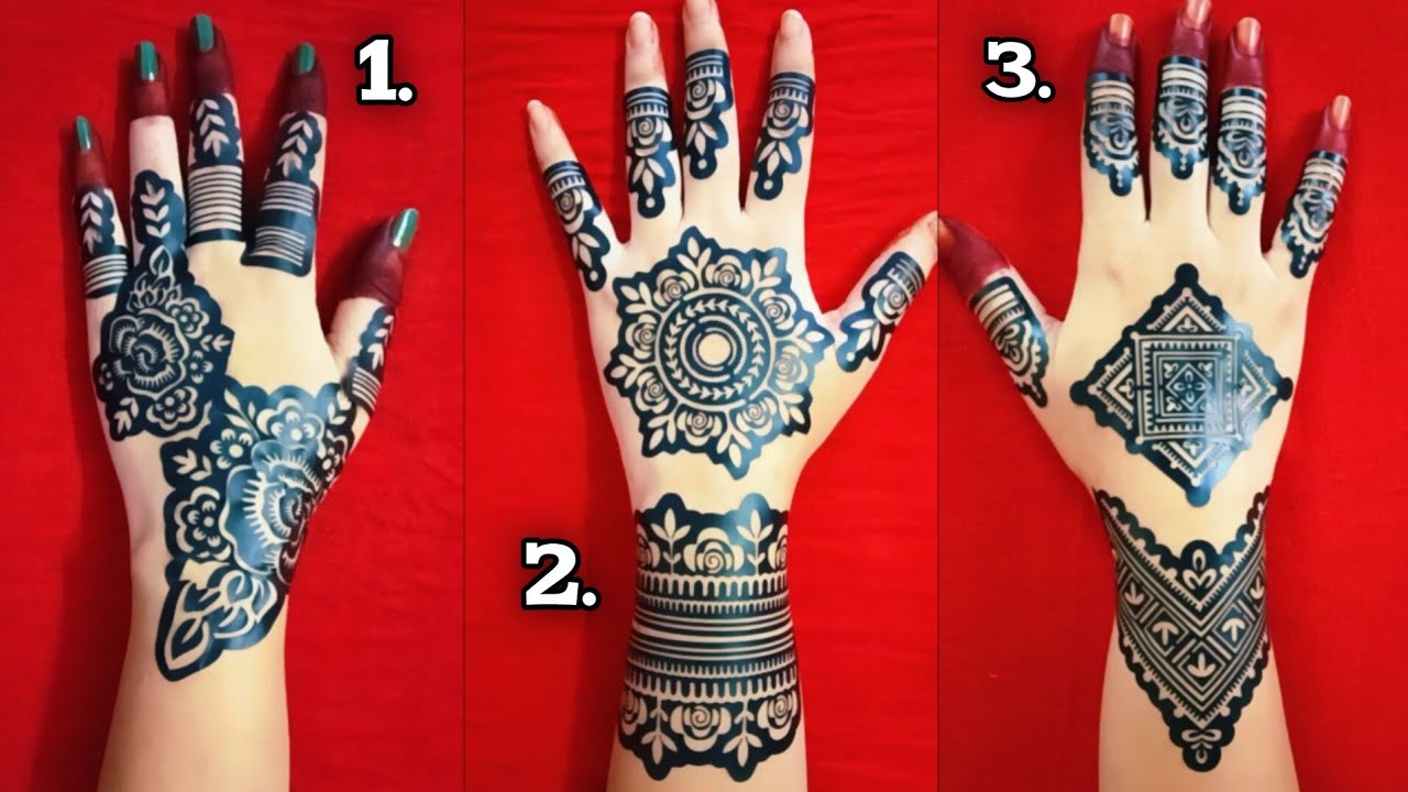 Top 3 simple and beautiful mehndi stencils design 