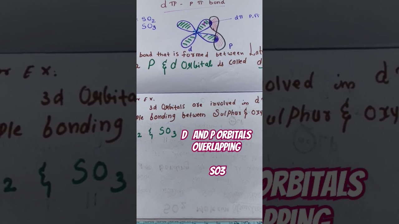 p&pi;-d&pi; bond in SO2 and SO3 #chemistry #shorts