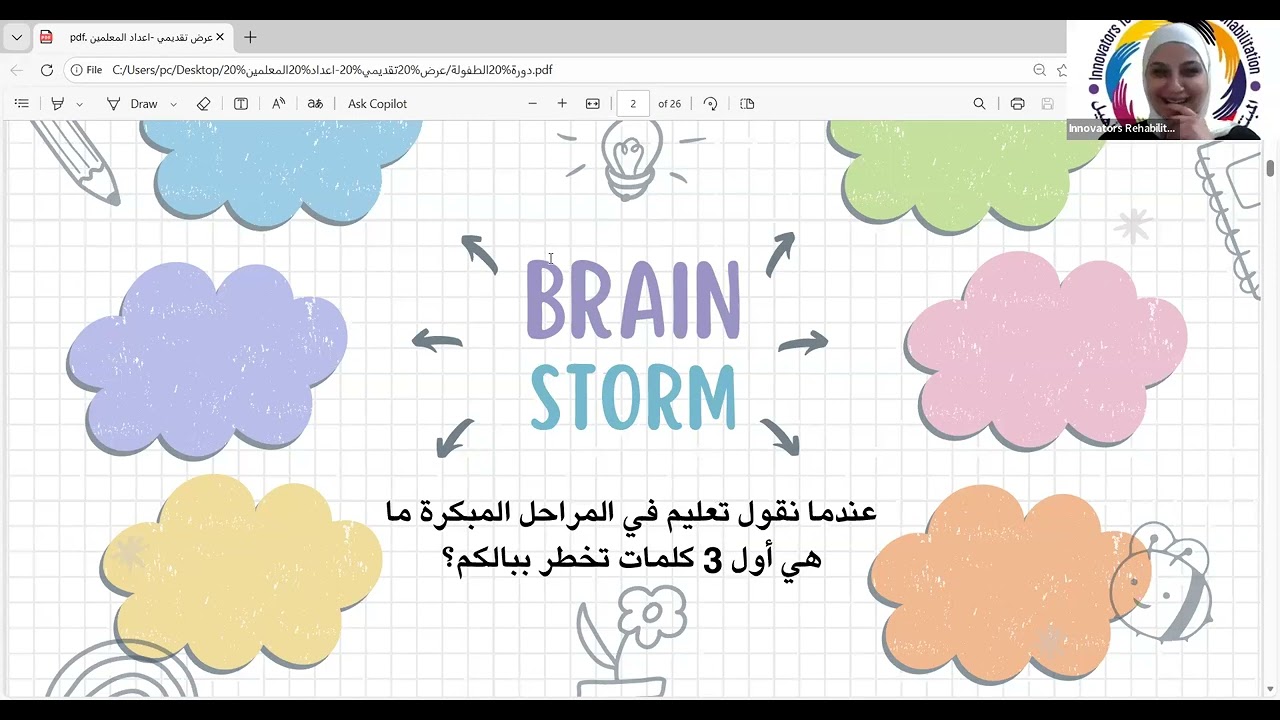 دورة اعداد معلمي الحضانات و الروضات: اليوم التدريبي الاول (اسس إعداد المعلم المثالي و المشرف)