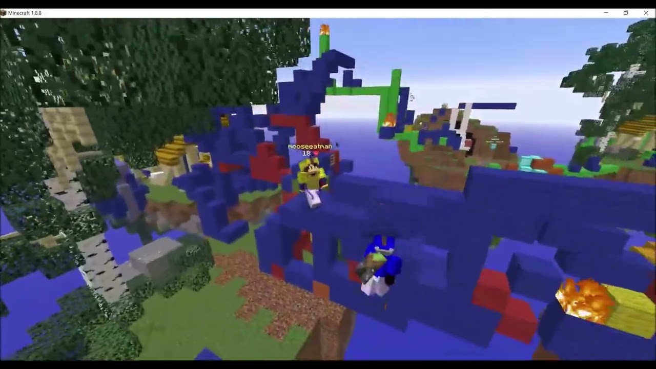 yellow performs bad rush and stares at blue