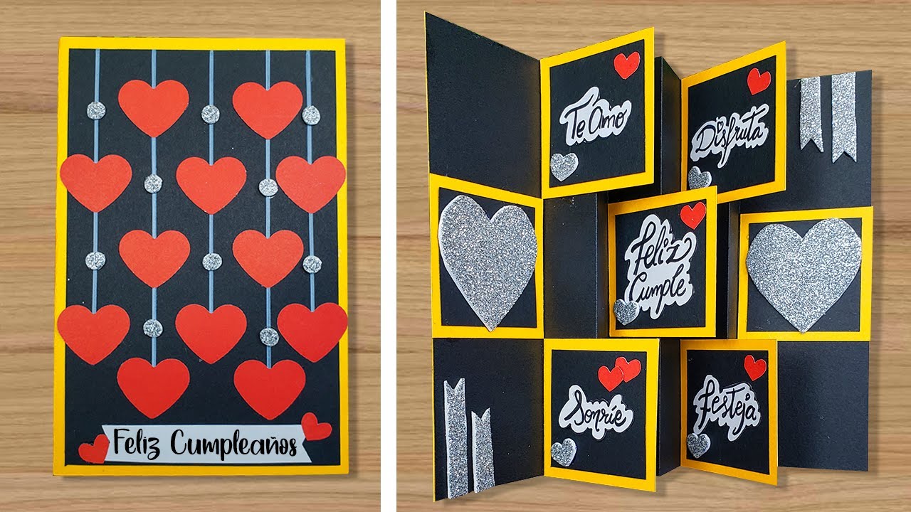 💖Hermosa idea de tarjeta hecha a mano 😍 Tarjeta de cumpleaños Beautiful Handmade Birthday card🌹