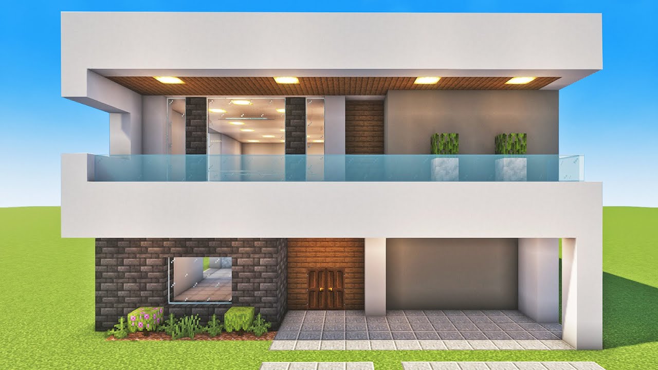 Minecraft - Como fazer uma MANS&Atilde;O MODERNA - Tutorial Manyacraft