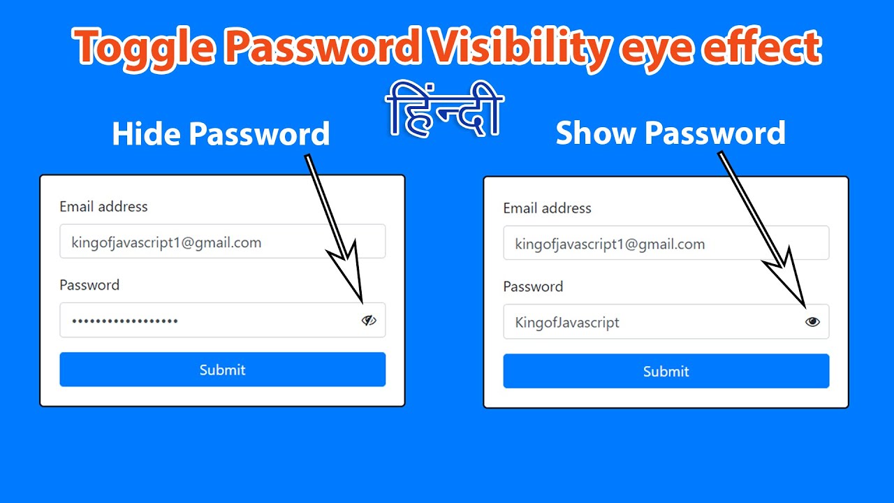 Toggle Password Visibility | Show/Hide Password | Javascript | Hindi