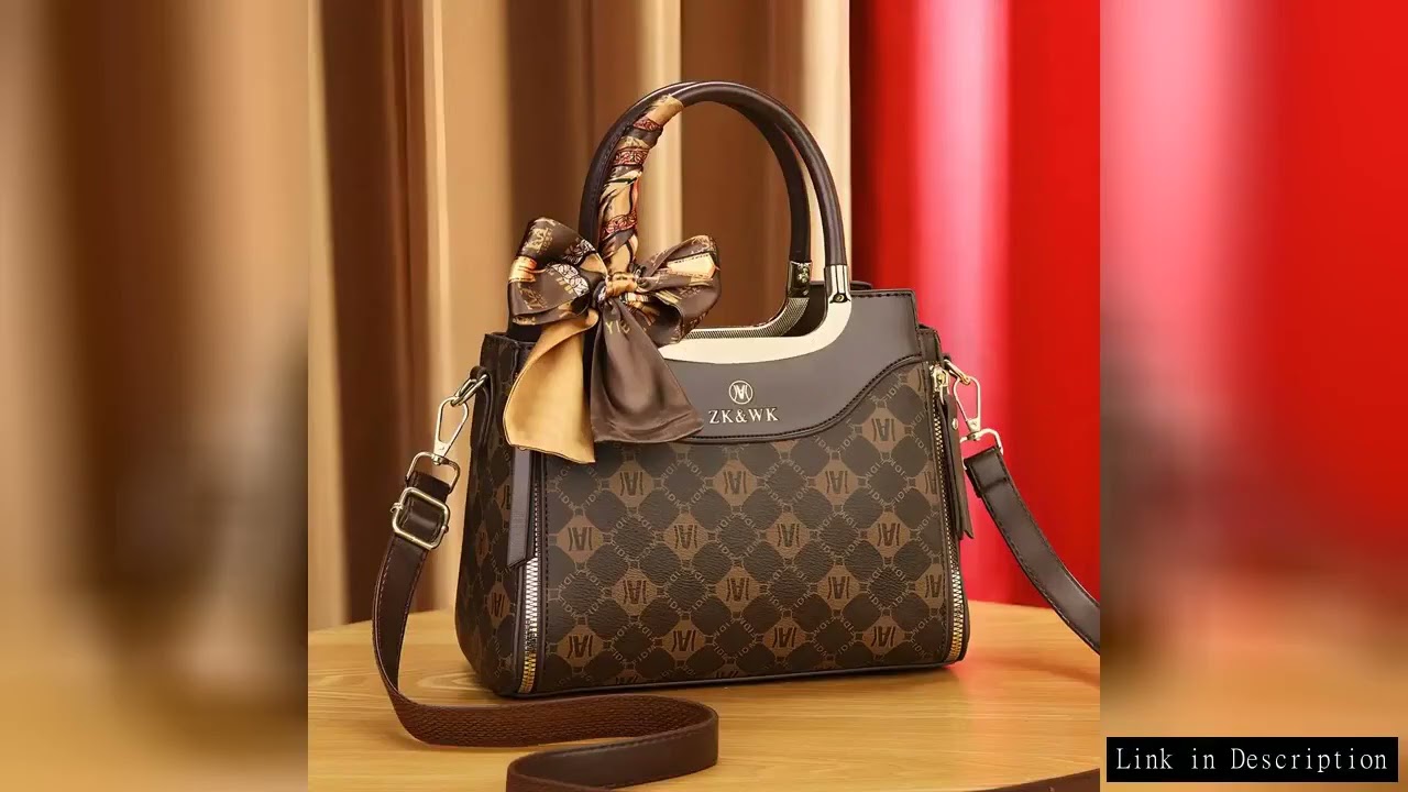 Women Top-Handle Bags Unique Design Print Surface Handbag With Decorative Scarves Fashion Classics L