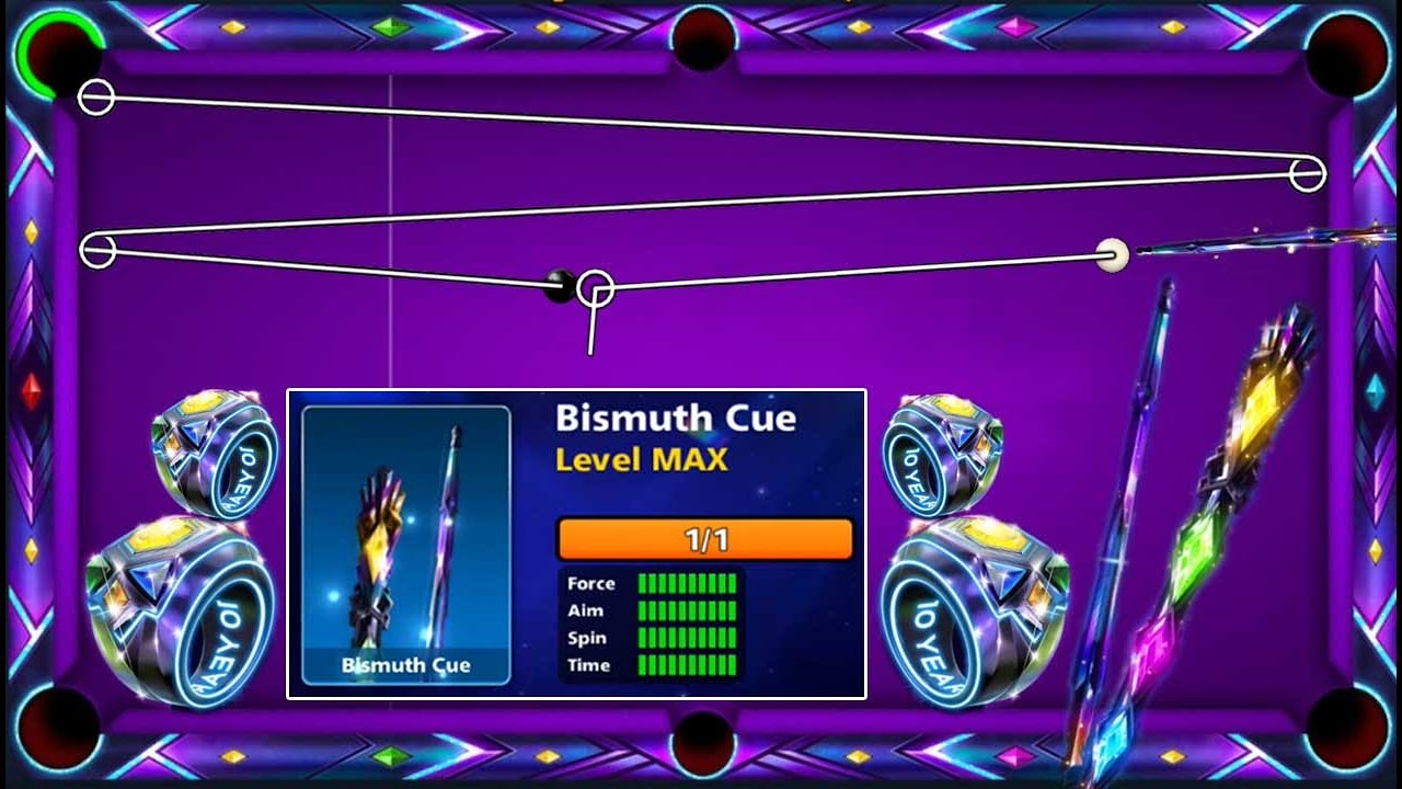 8 ball pool 10 years Win Streak 😍 Bismuth Cue Max And Ring