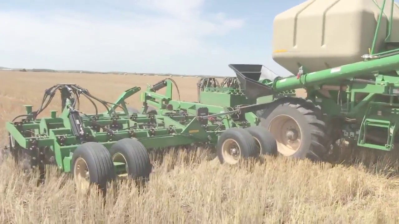 Great Plains Air Seeder Planting Soybeans