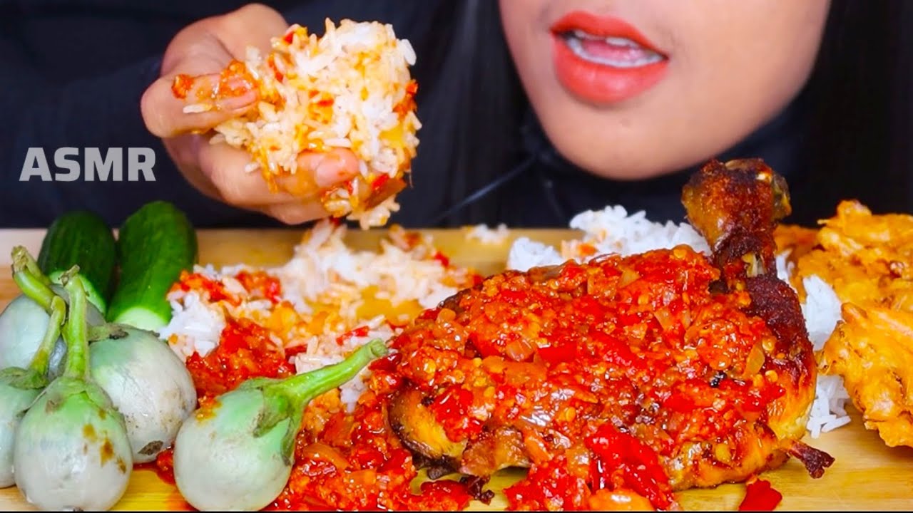 ASMR AYAM GORENG SAMBAL ||FOOD ASMR SPICY FOOD #ASMR #asmrsounds #asmrvideo #chicken 