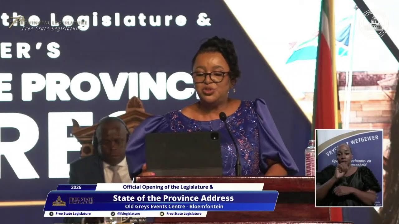 Free State Premier Maqueen Letsoha Mathae Tables The State of the Province Address