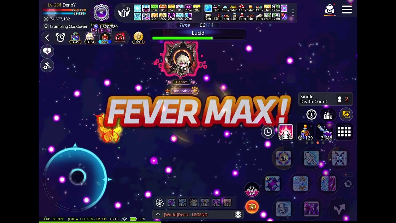 Maplestory M ChaosLucid Solo Lumi POV 楓之谷M偽通關單人混沌蝴蝶- 夜光視角