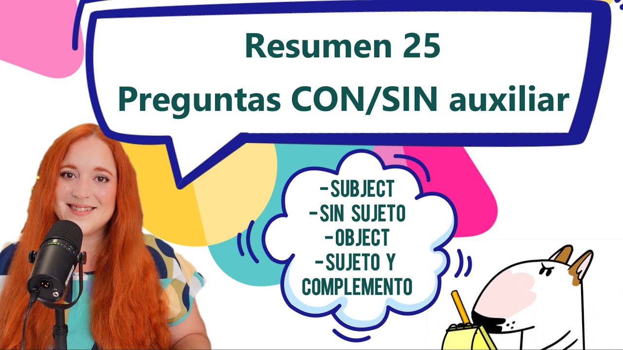 Resumen 25 Subject/Object Question (preguntas CON/SIN Auxiliar) RESUMEN DE TU TEACHER (CURSO INGLÉS)