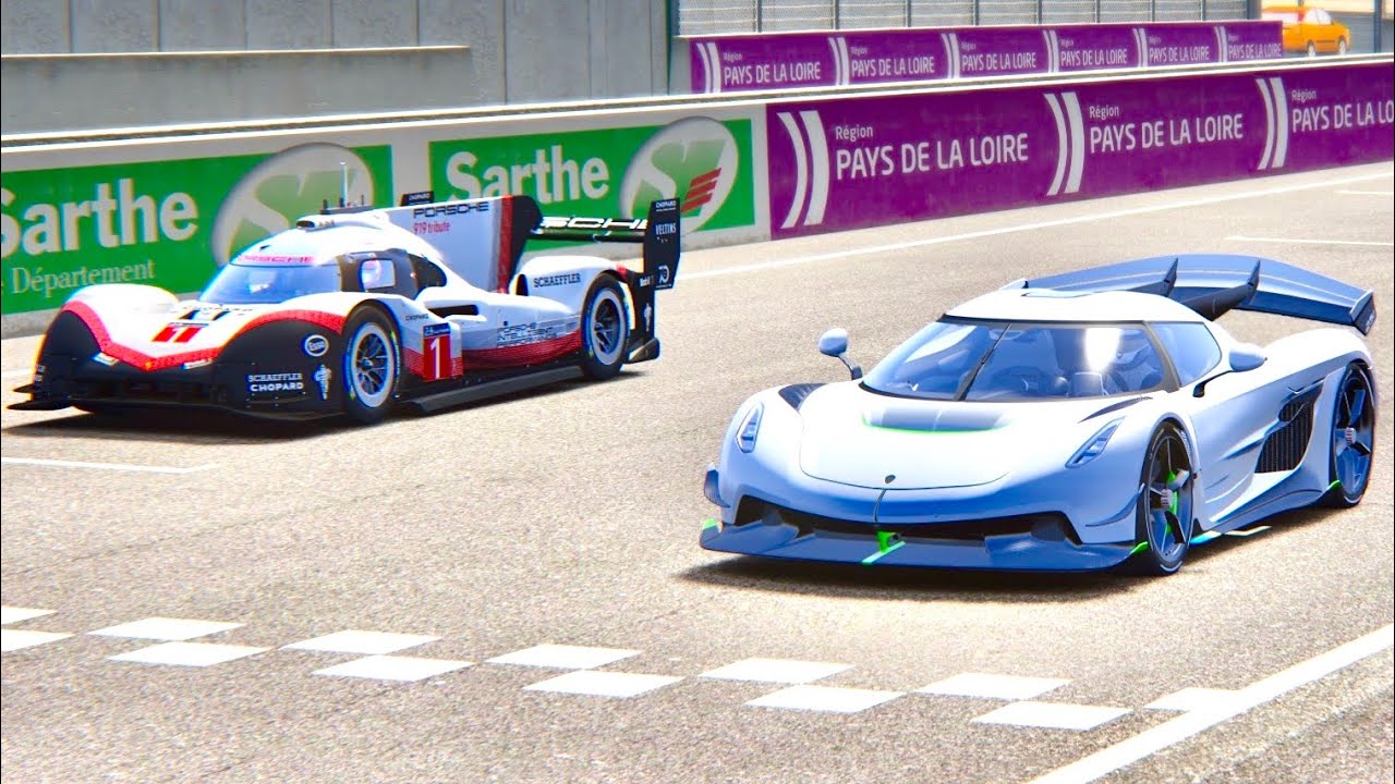 Koenigsegg Jesko vs Porsche 919 EVO - Le Mans 24 Hours Circuit