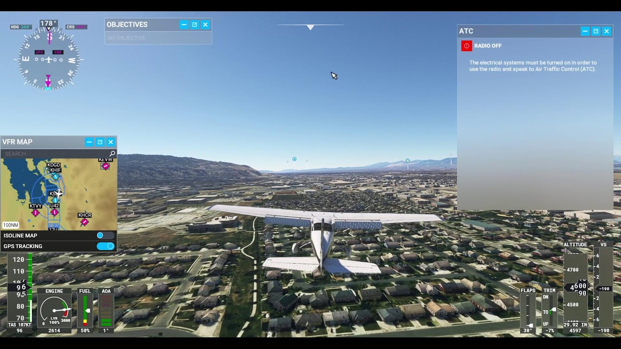 Microsoft Flight Simulator| Flying in the Cessna 152 from Skypark Bountiful to Logan Utah