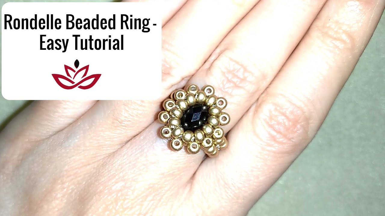 Rondelle Beaded Ring - Tutorial. How to make DIY beaded ring?