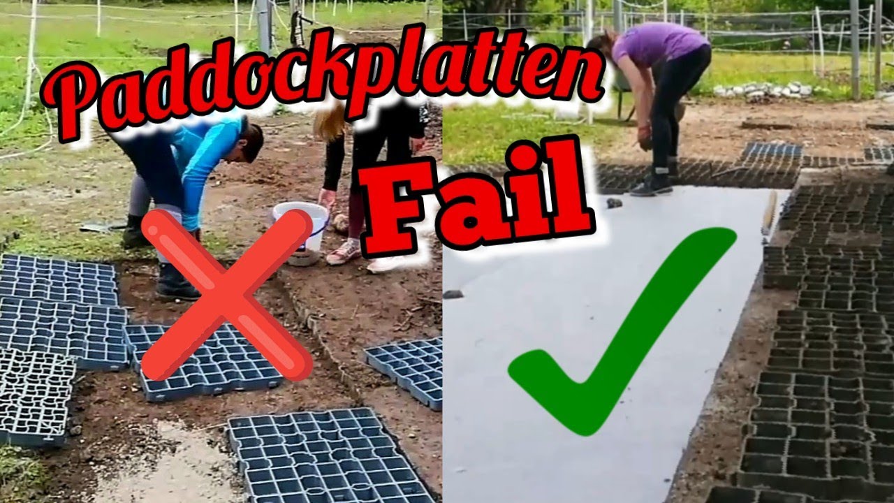 Paddockplatten Fail 😳 - Paddockplatten versinken im Matsch 🤢💦💩 Matten verlegen mit Drainage Vlies