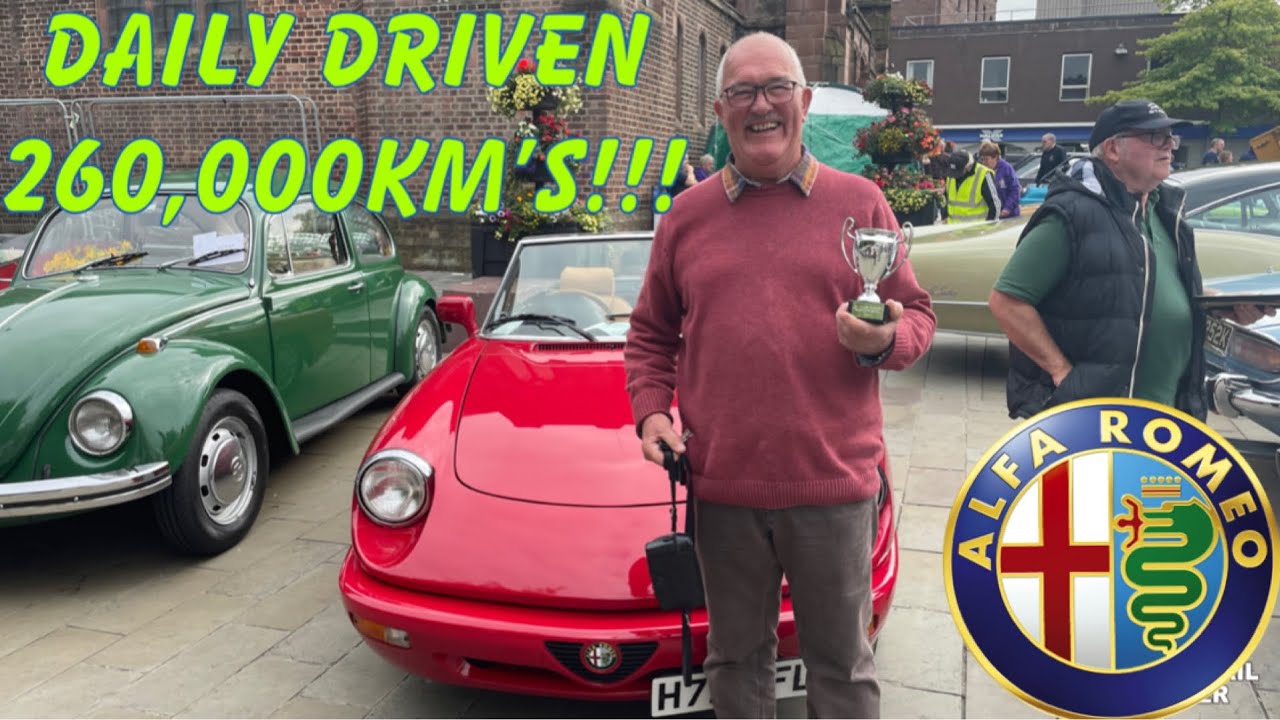 Alfa Romeo Spider series 4 with 260,000km’s over 26 years of ownership. 
I chat to the owner