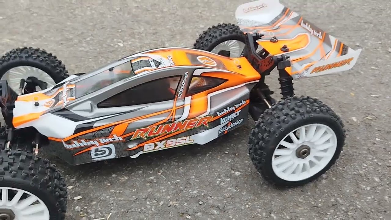 hobbytech 1/8 buggy bx8sl primer prueva con lipo 2s