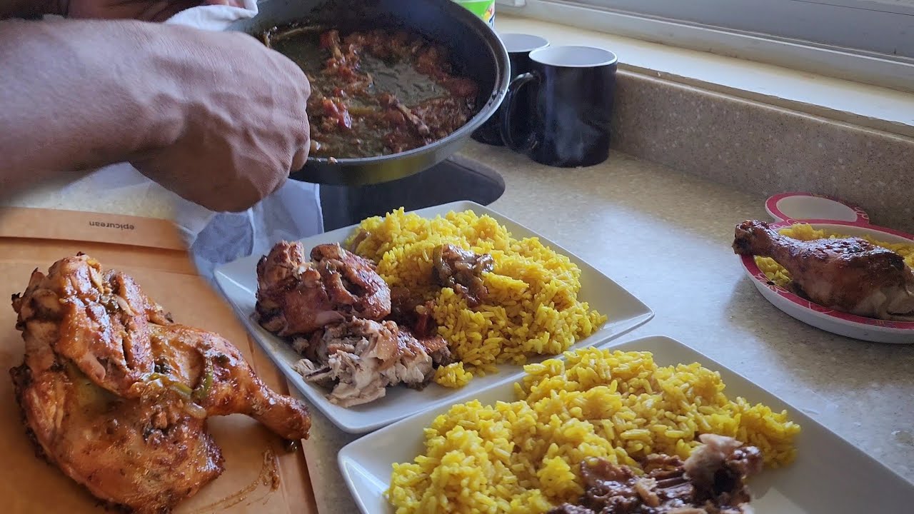 Baked chicken w curry rice - Sweet Georgia gold style