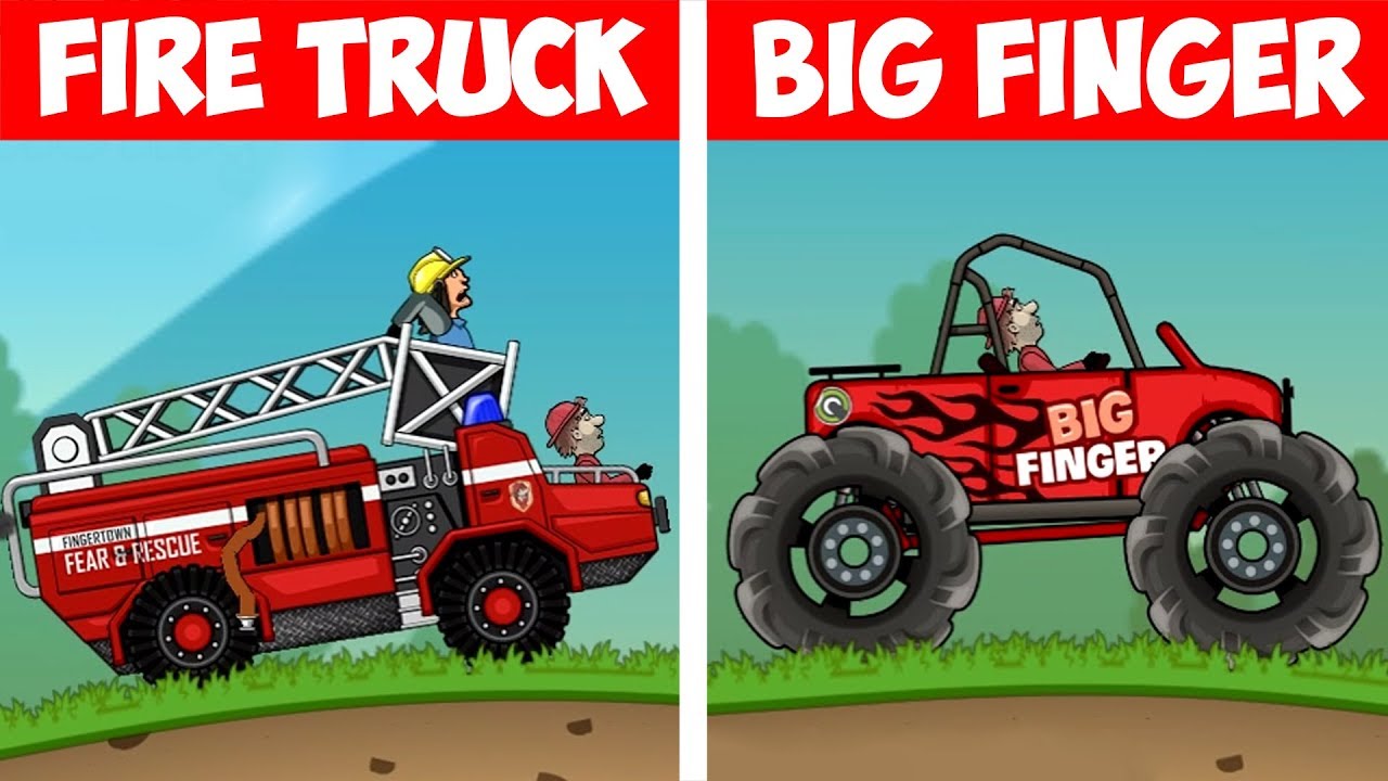 FIRE TRUCK vs BIG FINGER in BOOT CAMP - Hill Climb Racing Unlimited Coins, Unlimited Gems