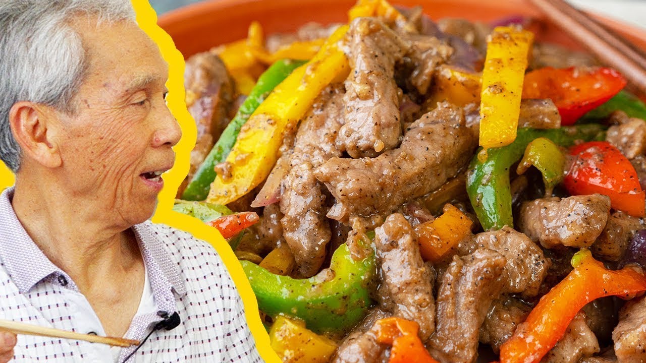 🤤 Аппетитная жареная говядина с черным перцем от папы!