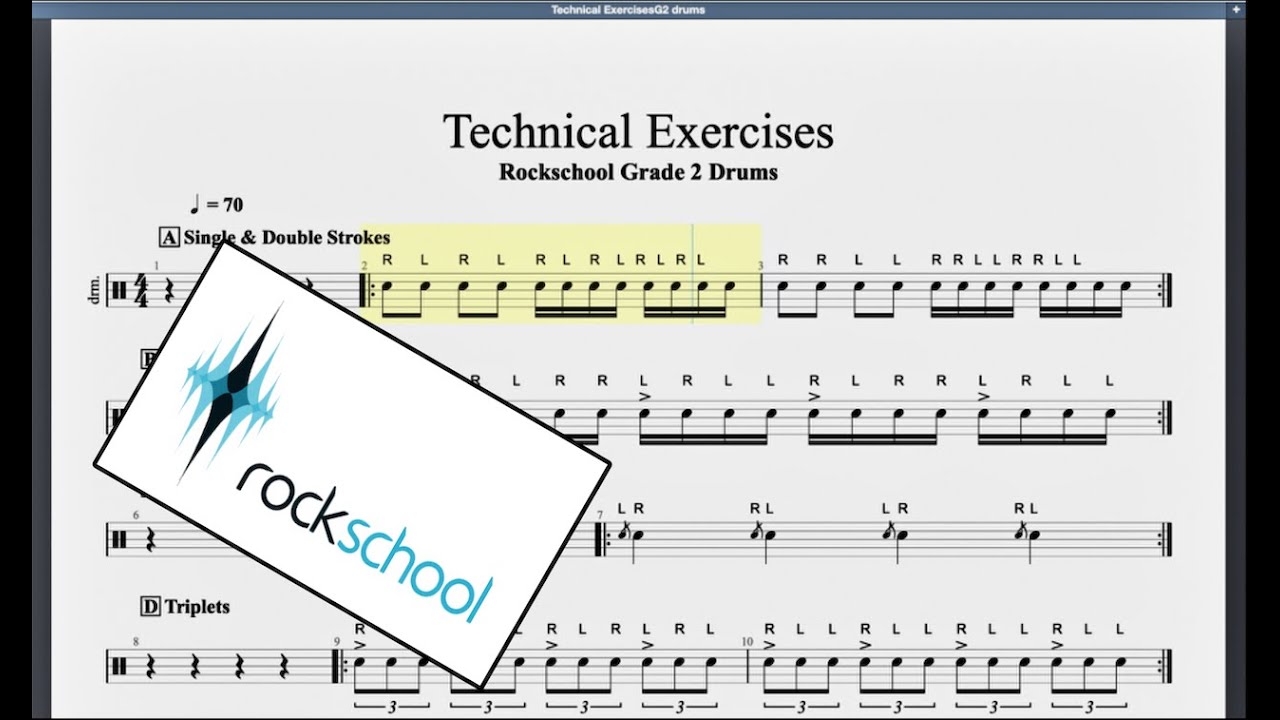 Technical Exercises (No Drums) Rockschool Grade 2 Drums