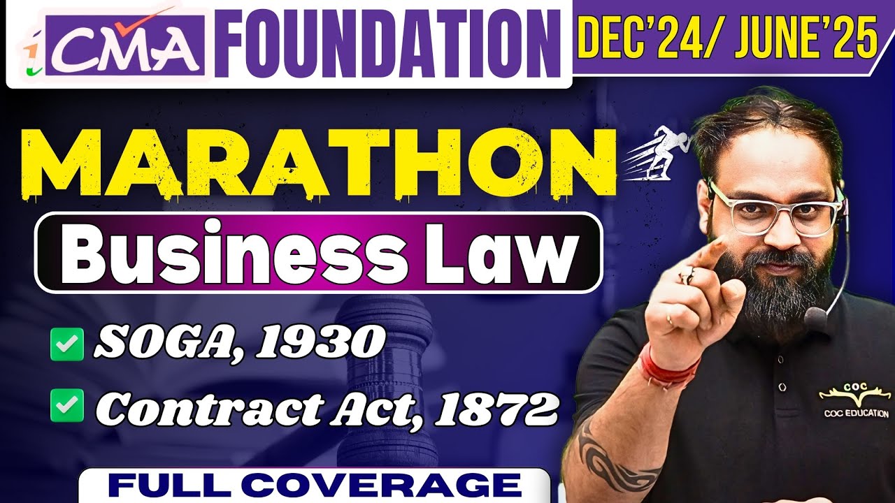 🥳Business Law Marathon | CMA Foundation | One shot Dec'24 Attempt | By Prof. Nitin Bhardwaj Sir