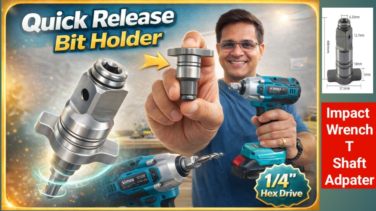 Power tool adapter for impact wrench | T shaft adapter | Quick release bit holder