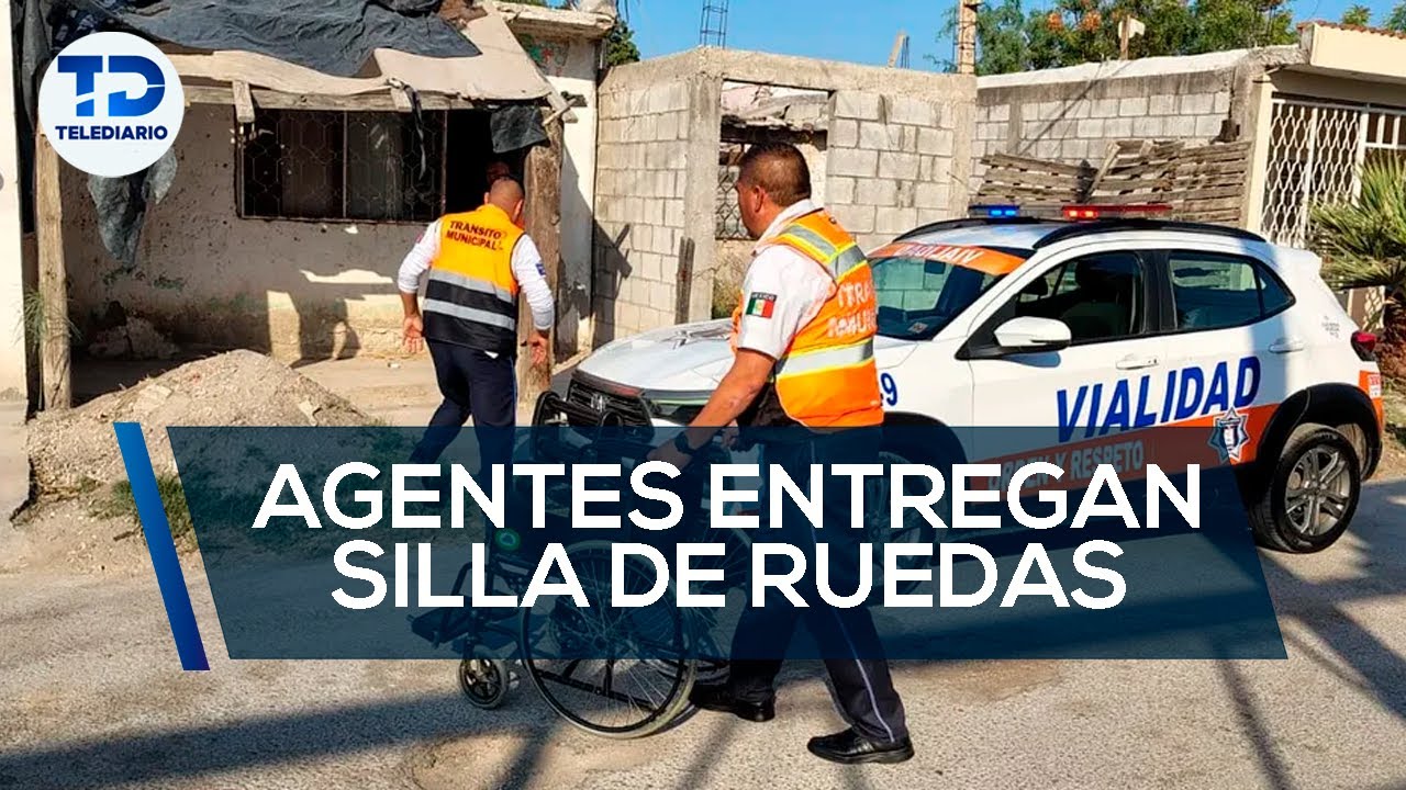 ¡Rompió en llanto! Agentes de tránsito regalan silla de ruedas a José Luis