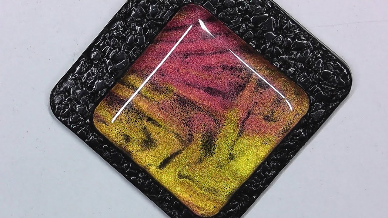 Beautiful Pendant With Pentart Alcohol Ink On Polymer Clay
