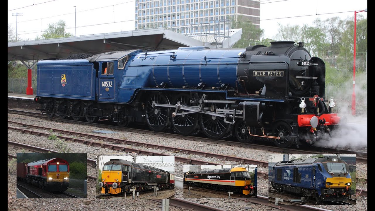 26.04.2025 Crewe Locomotive hauled trains incl. 60532, 47593, 57311