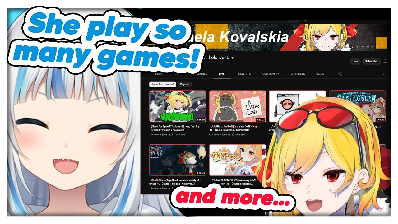 Gura looking at Kaela's Vods for her stream reference lately