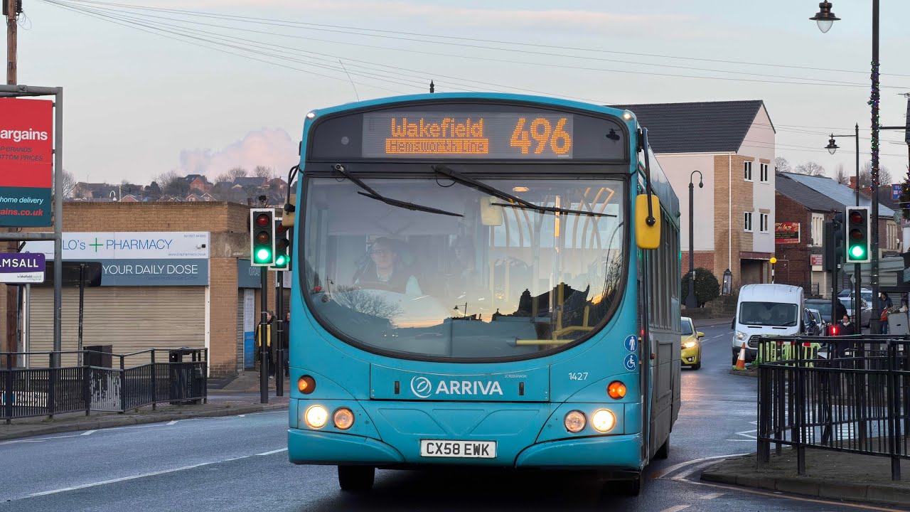 *Loud Voith *|Arriva Yorkshire |1427 CX58 EWK| VDL SB200 Wright Pulsar | 496 to Wakefield 