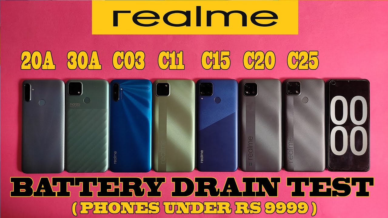 Realme C25 battery drain test vs Realme Narzo 30a battery drain tes vs Realme C20 battery drain test