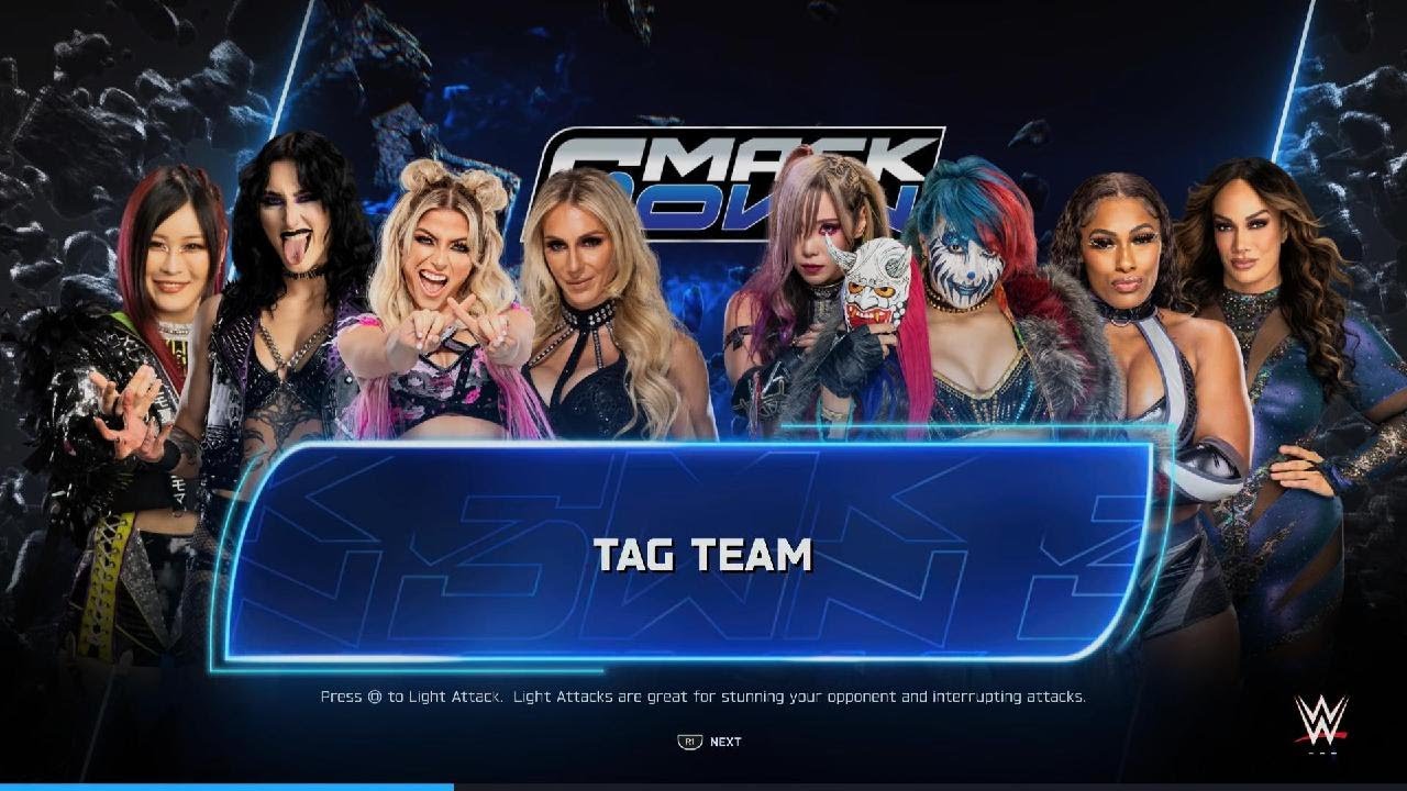 WWE 2K25_ The Kabuki warriors and Nia and Lash vs Iyo,Rhea,Charlotte,and Alexa SmackDown