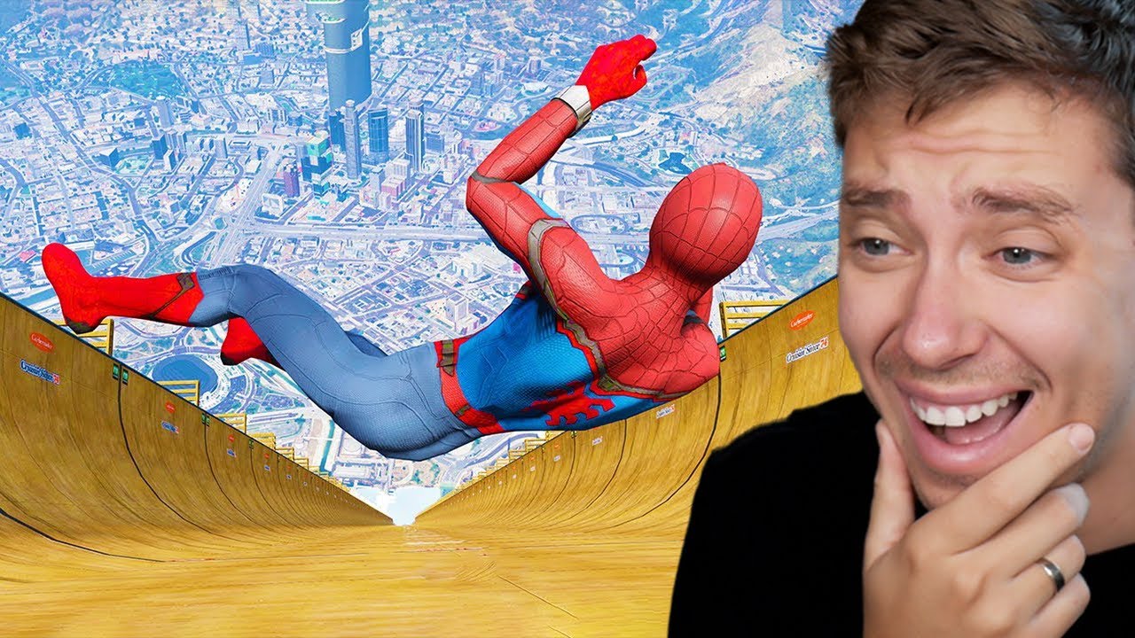 Reacting To SPIDERMAN vs Highest Falls in GTA 5