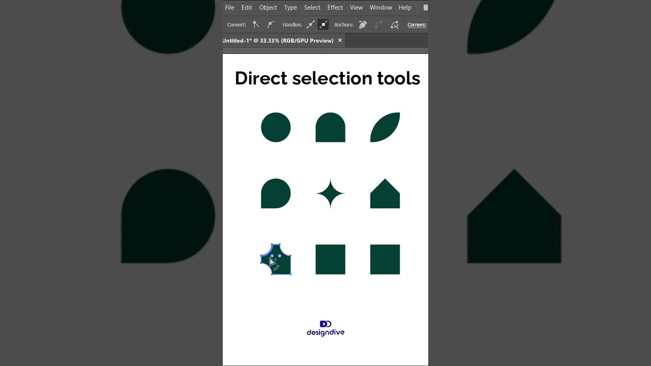 Direct Selection tools. easy way to different shape create.
