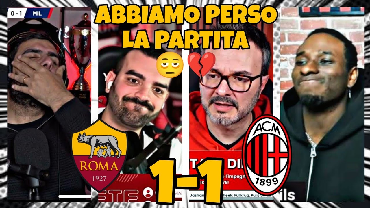 Tifosi del Milan con il cuore spezzato dopo il pareggio per 1-1 contro la Roma
