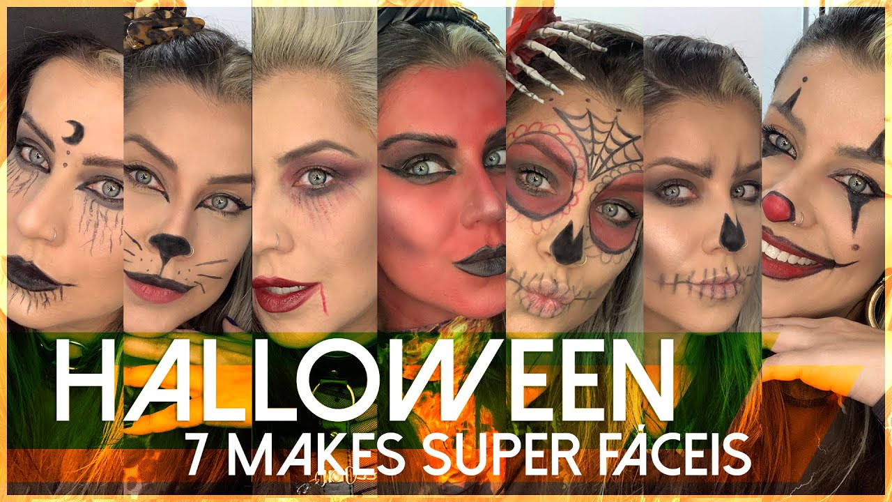 HALLOWEEN 7 MAKES SUPER FÁCEIS [ideias de última hr usando material simples que vc tem em casa]
