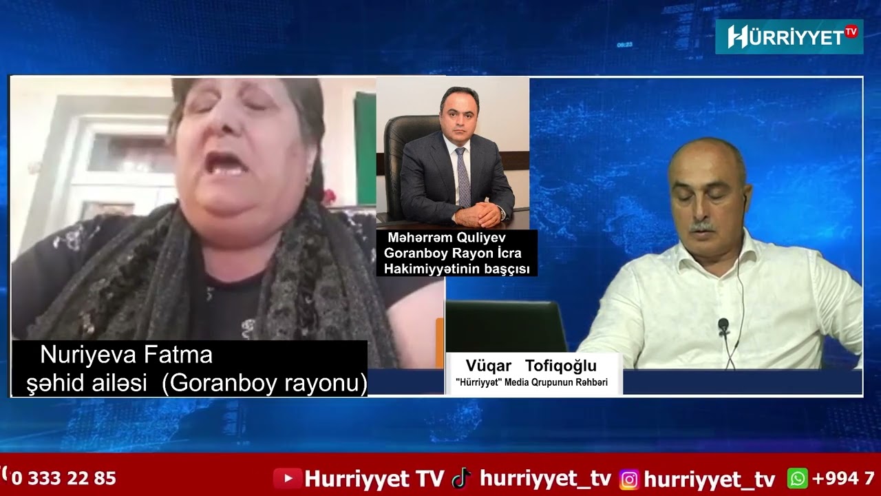 Şəhid Anası Goranboy Rayon  İcra Hakimiyyəti başcısı haqında görün nələr  dedi