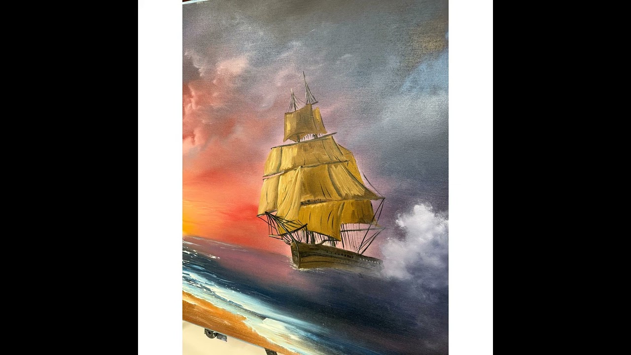 When the Beacon Fails &ndash; Ominous Nautical Oil Painting by Hope Blakely (24x48)