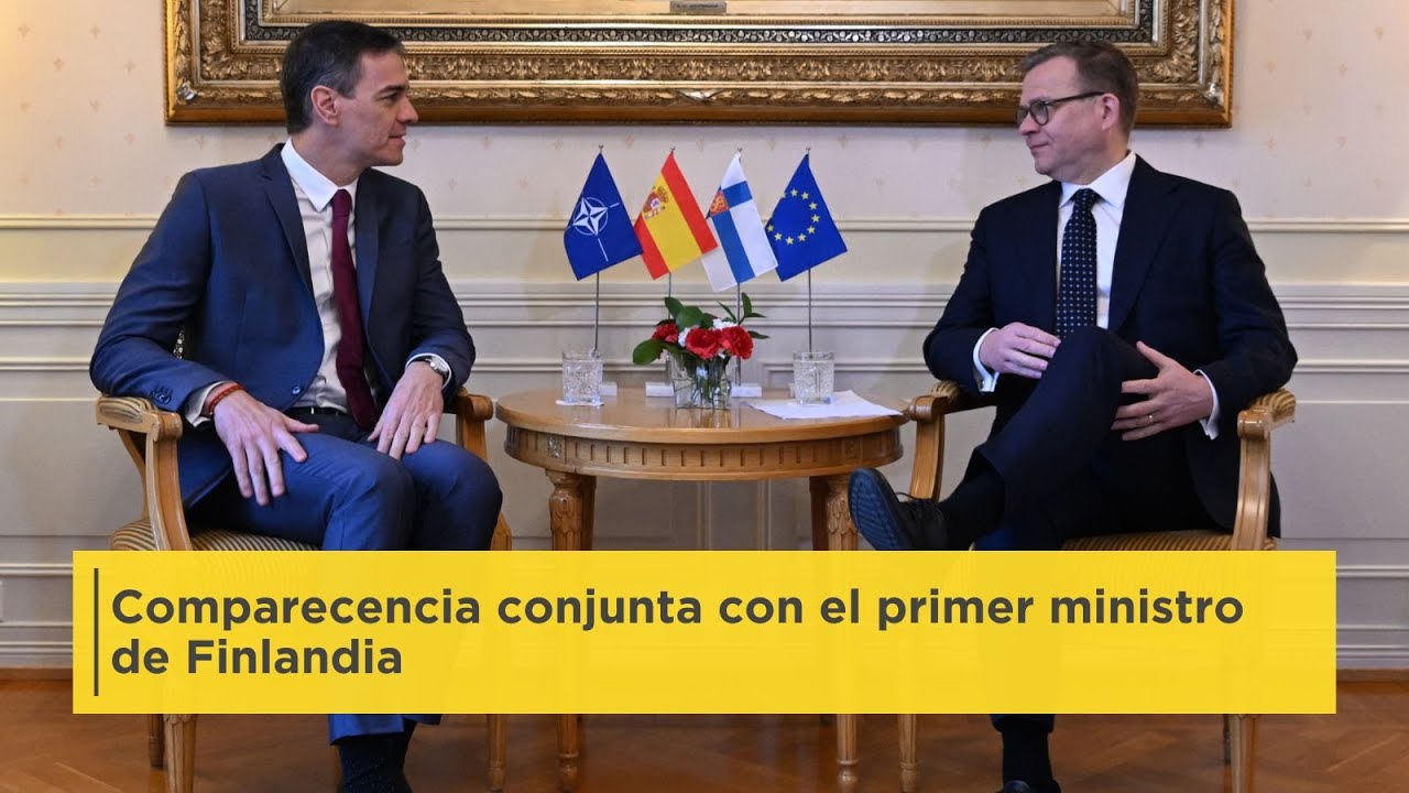 Pedro Sánchez comparece junto al primer ministro de Finlandia, Petteri Orpo