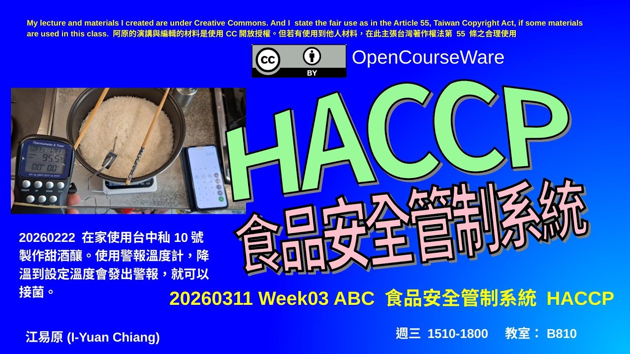 20260311 Week03 C 食品安全管制系統 HACCP  法規導讀：GHP