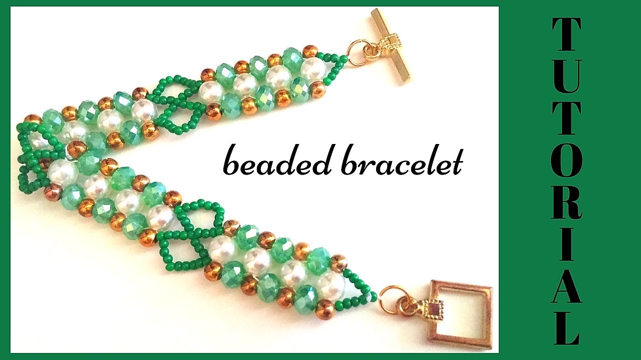 Beautiful beaded bracelet. Beaded bracelet for beginners. Beading tutorial