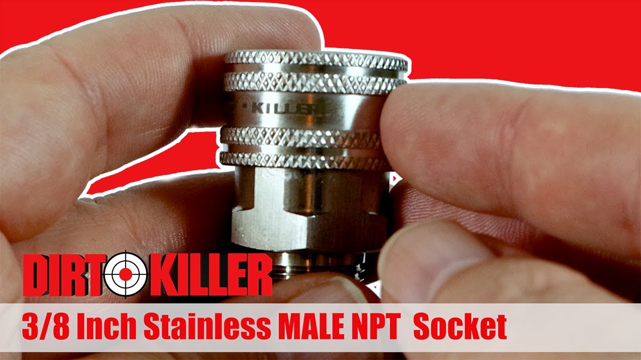 Stainless Steel Quick Disconnect | Coupler | 3/8 inch Male Socket | Dirt Killer