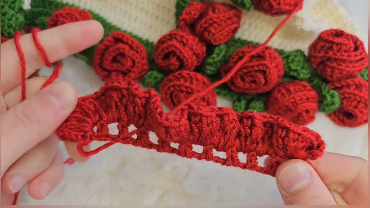 BUKET  BATTANİYE GÜL YAPILIŞI Rose crochet BLANKET PATTERNS 